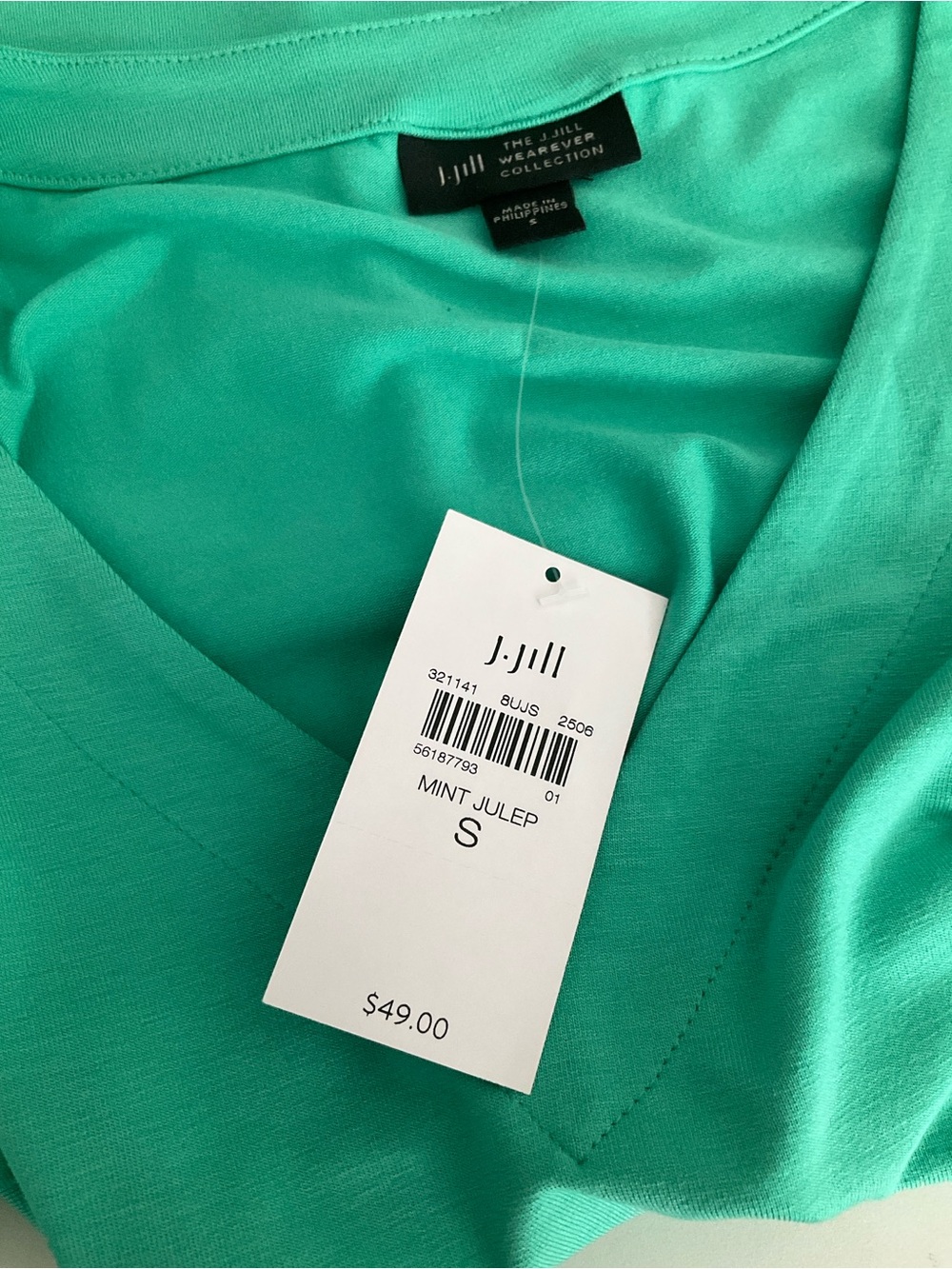 J. Jill Wearever Layering Tunic Tank Top Mint Julep Green V-Neck Size Small NWT - Picture 9 of 11